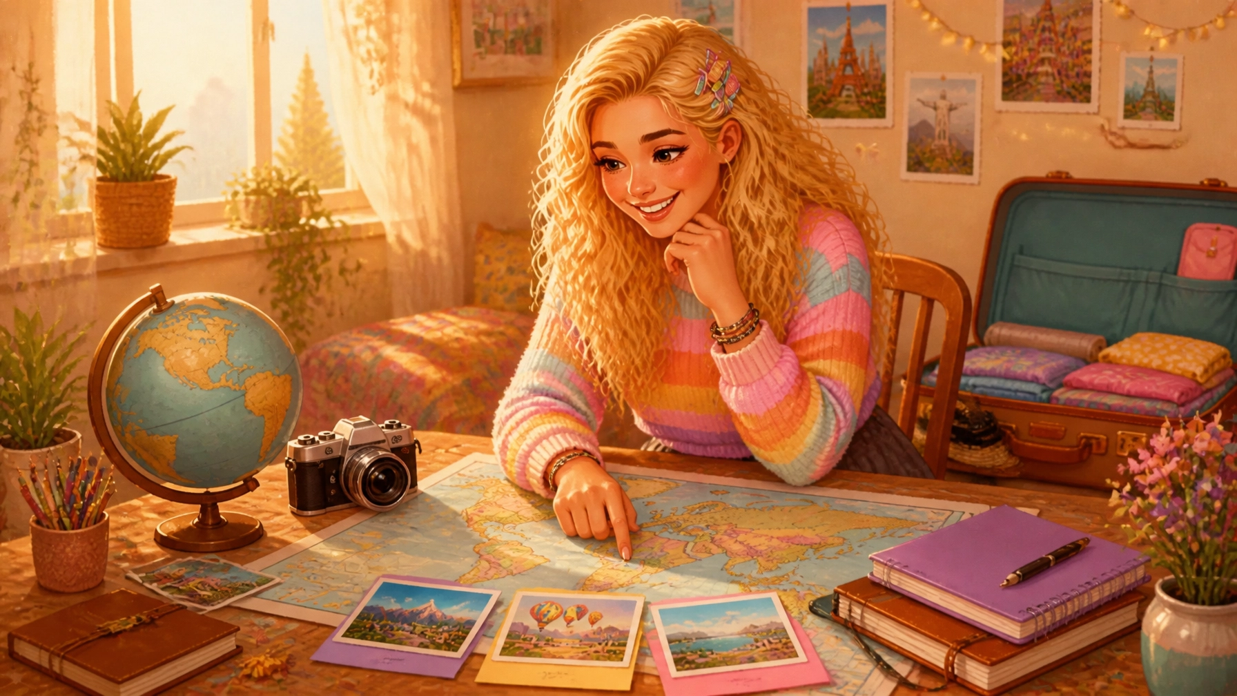 Bella elige un destino y prepara el viaje